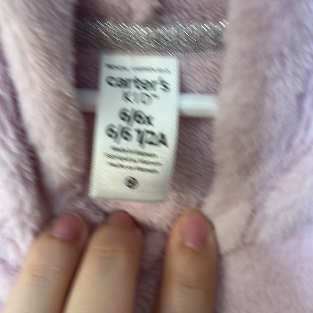 CARTERS NWOT Girls Size 6 Purple Lavender Fuzzy Soft Pullover Hoody Cozy - Picture 9 of 9